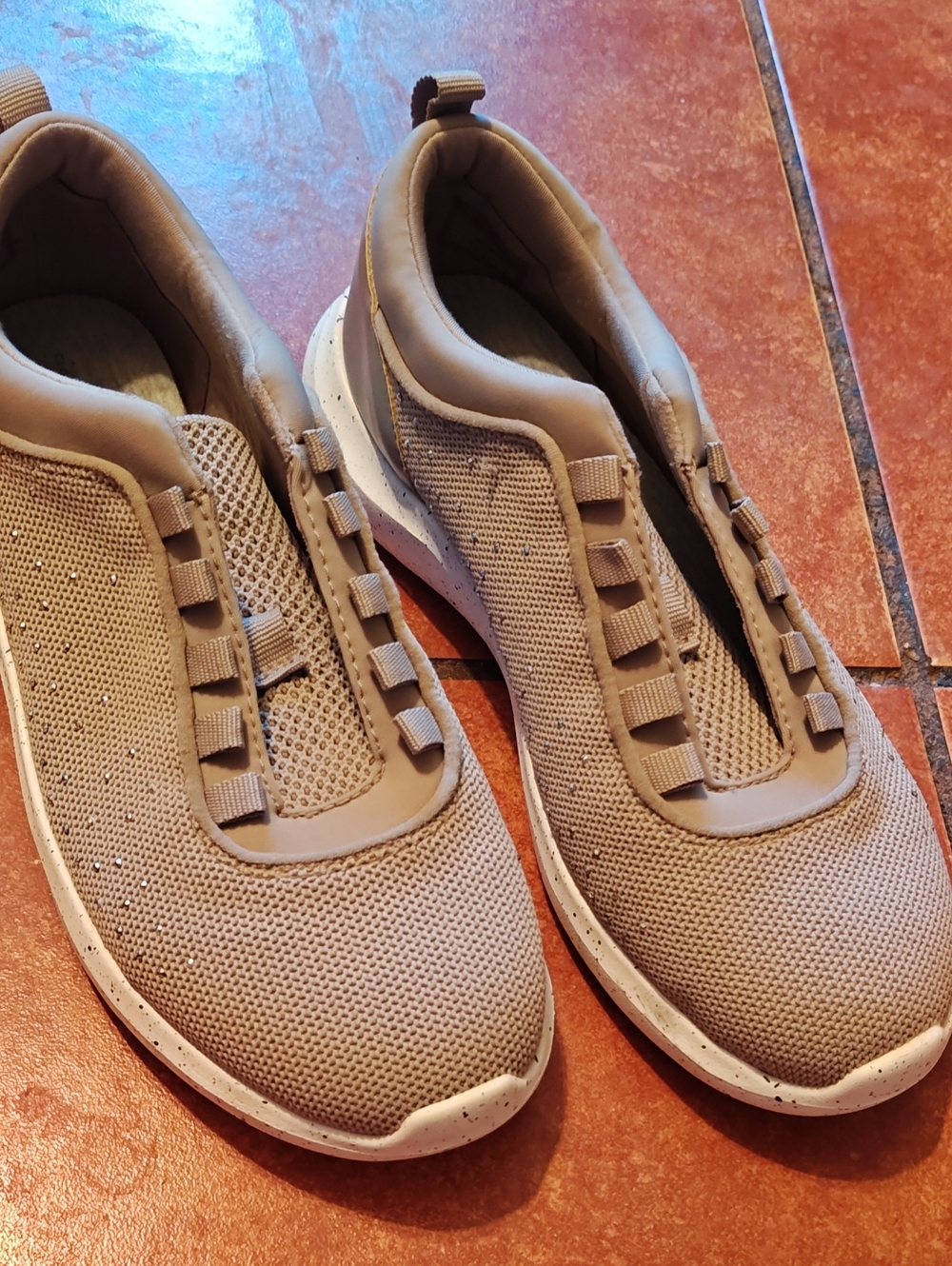 Women's Slip-On Knit Sneakers in Taupe